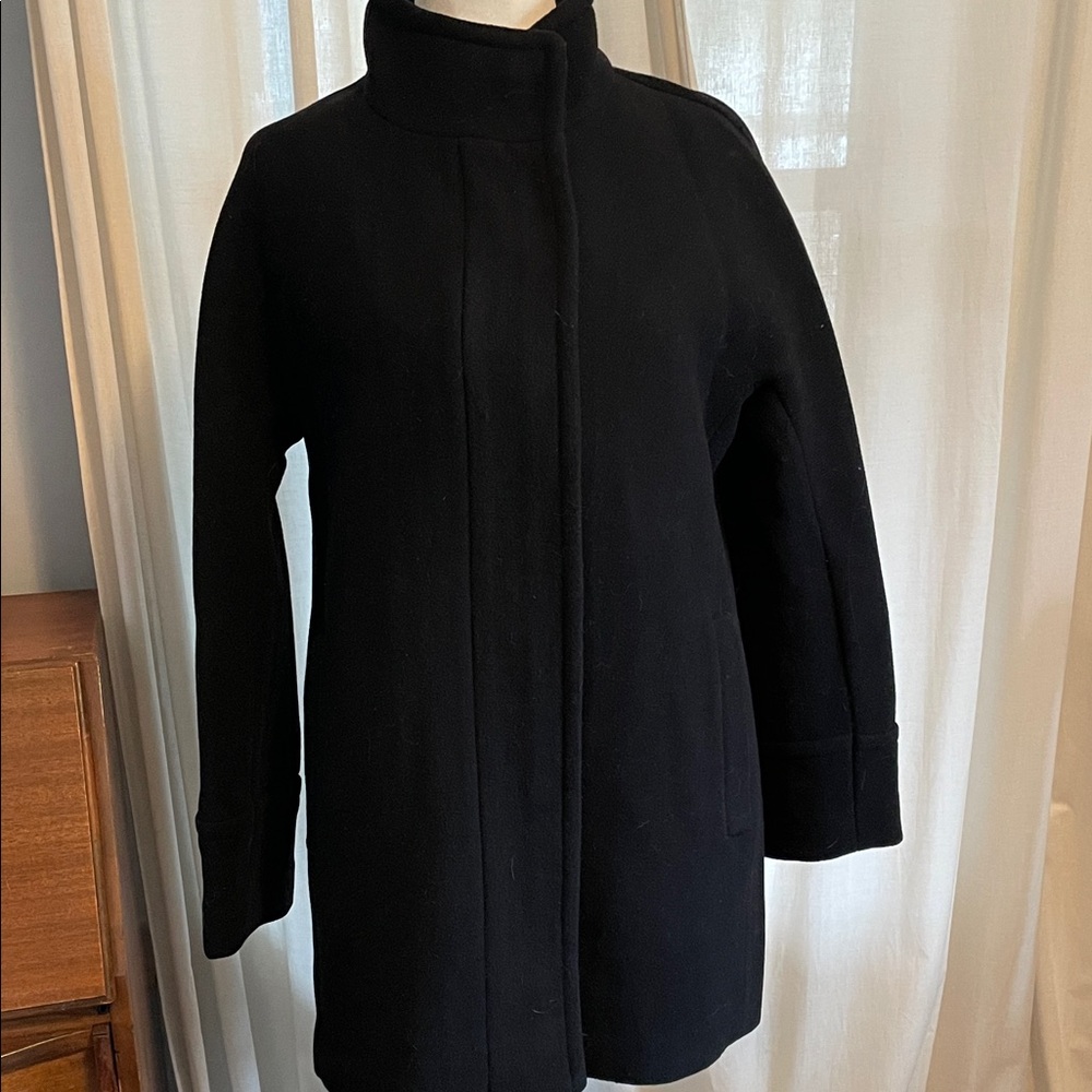 J. Crew Classic Black city wool Pea Coat